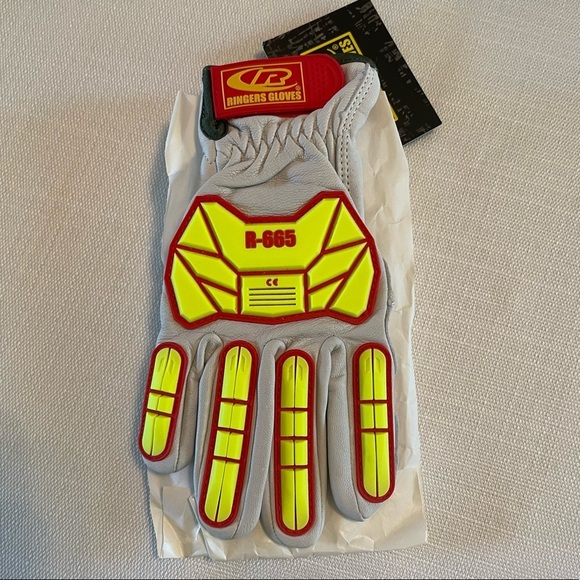 RINGERS GLOVES Hi-Vis Cut Resistant Impact Gloves, A5 Cut Level, Uncoated Size M - Picture 6 of 11